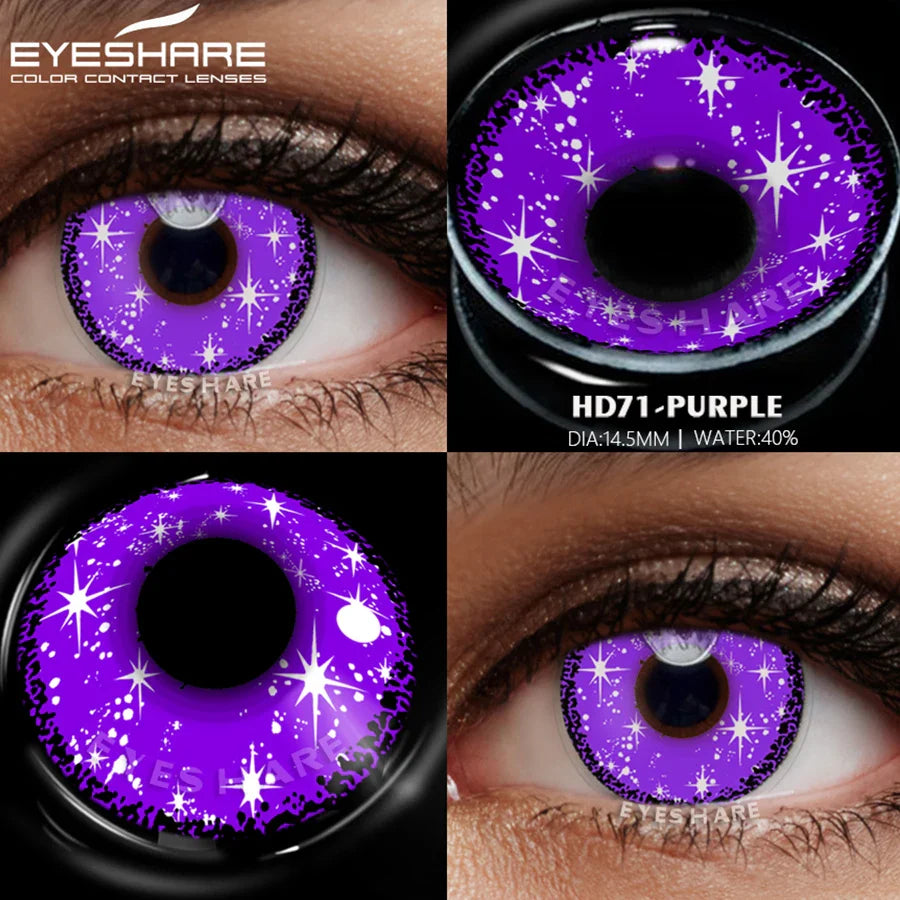 1 Pair yellow cosplay color contact lenses for eyes crazy Halloween cat Eye makeup Role playing Eye cosmetics red lens