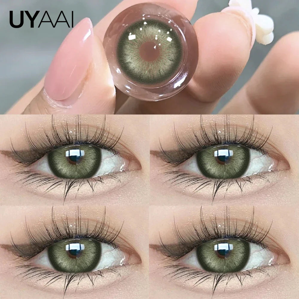 Wild Color Payoff Color Contacts Lenses Unique Multi-Tonal Radiating Design for Mesmerizing Eyes, Brown/Green/Gray,