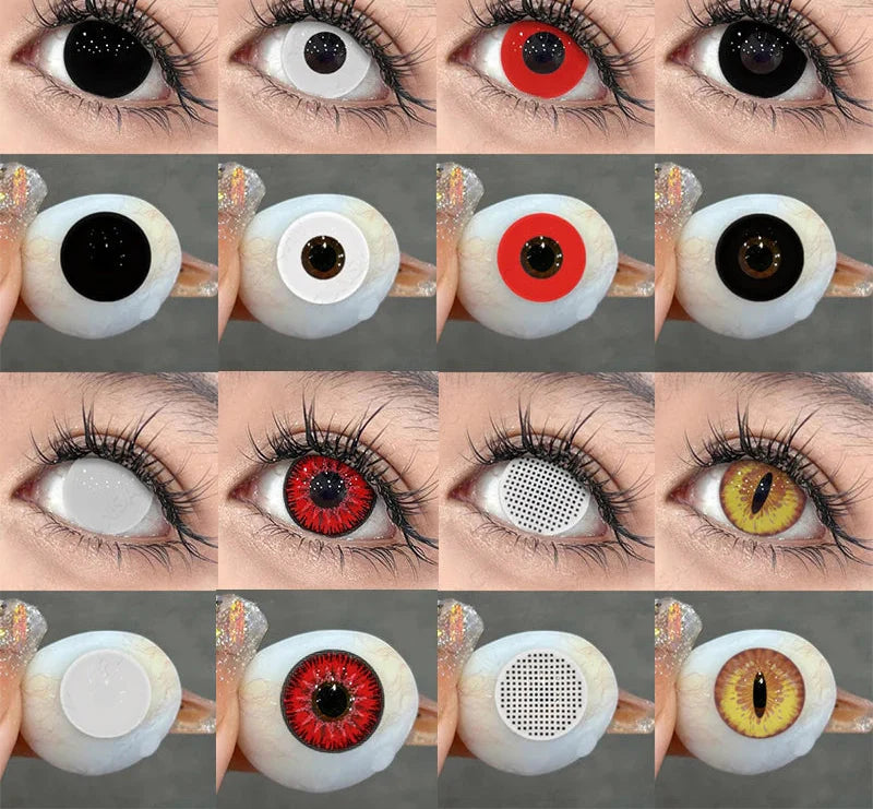 2pcs Halloween Lenses Cosplay Contact Lenses Halloween Color Contact Lenses for Eyes Cosplay Contacts Anime Accessories