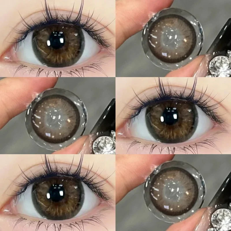 2PCS Natural Brown Lenses Eye Contact with Prescription Beauty Pupils Makeup Korean Contact Lens Fast Shipping