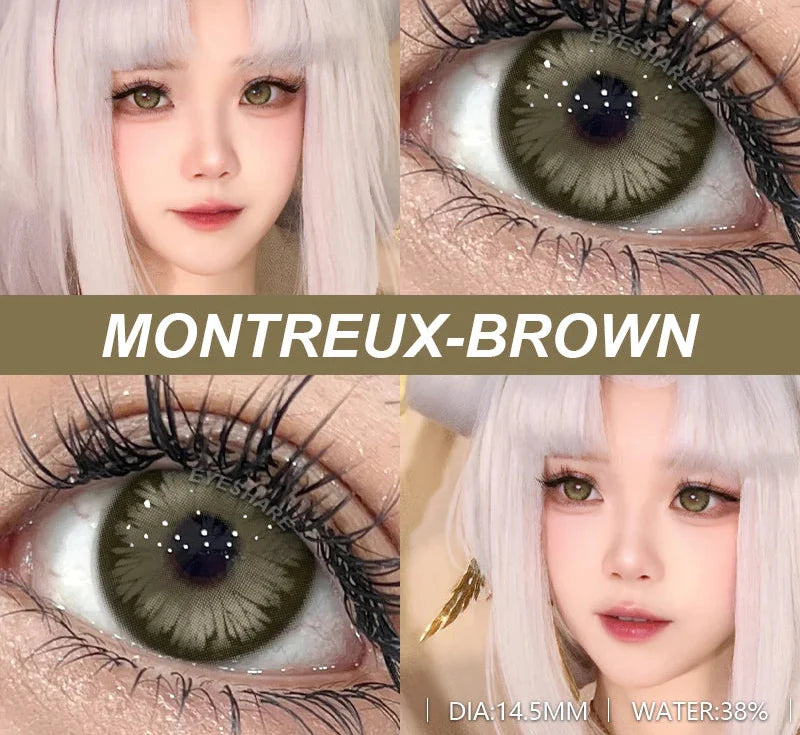 Contact Lenses 1 Pair Purple Lenses Cosplay Green Colored Lenses Anime Blue Lens Halloween Colorful Makeup Eye Cosmetic