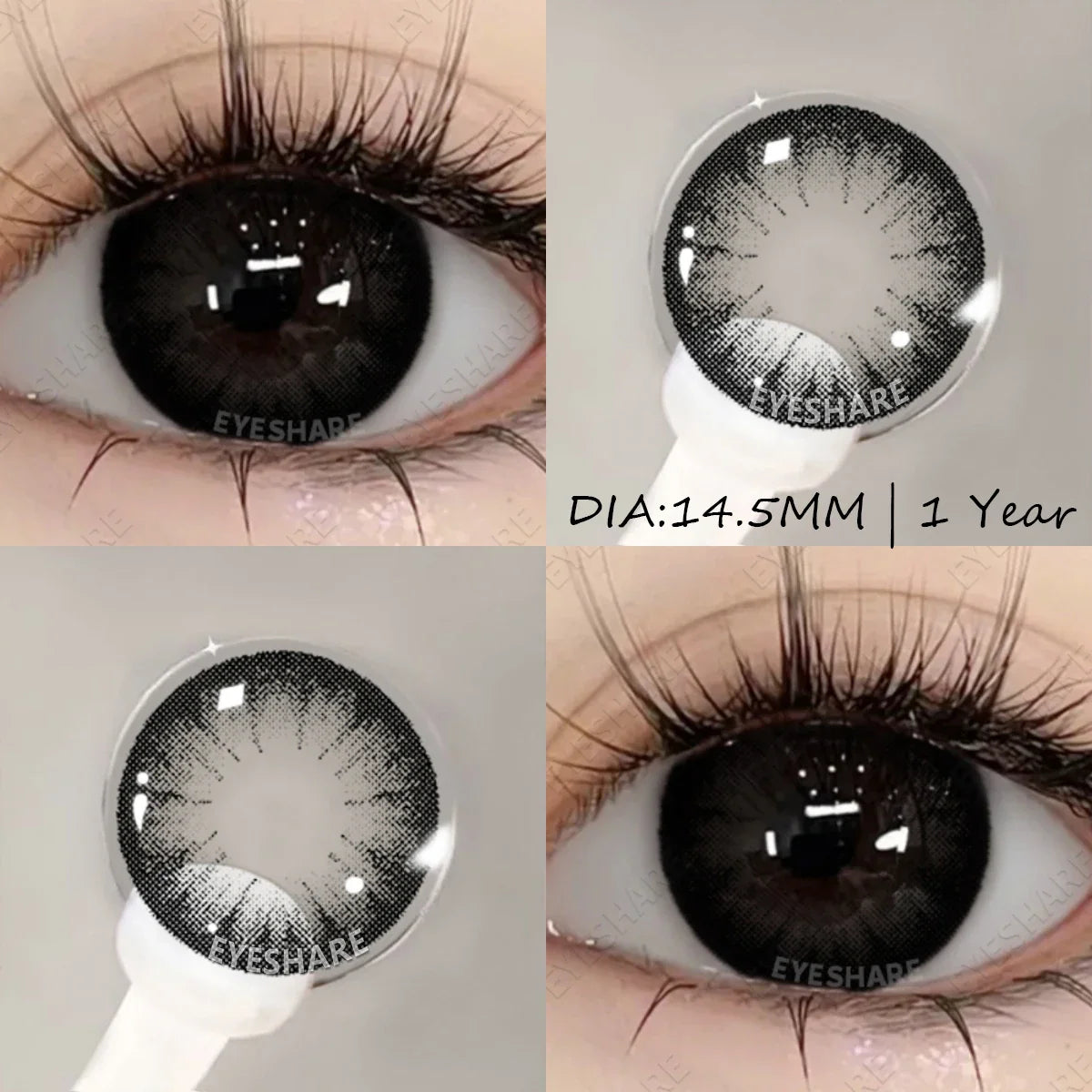 0~-6.00 Myopia Black Colored Contact Lenses with Prescription Brown Lenses with Degree Pupils Lens Fashion Yearly