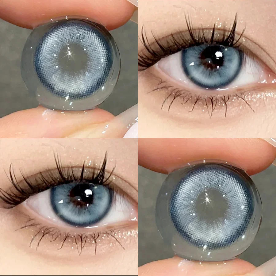 Blue Myopia Contact Lenses for Eyes Color Lenses Cosplay Natural Pupil Beauty Cosmetic Blue Contacts Yearly 2pcs/pair