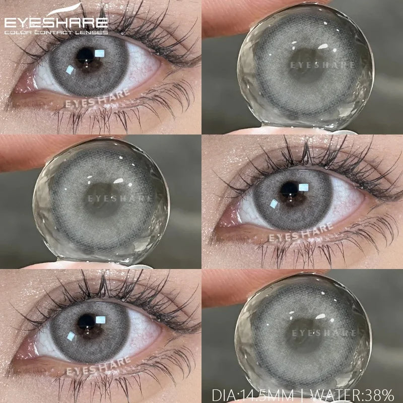 2Pcs Gray Color Contact Lenses For Eyes Natural Eye Brown Color Lens Cosmetic Soft Eye Lenses Beauty Pupils Blue Lenses