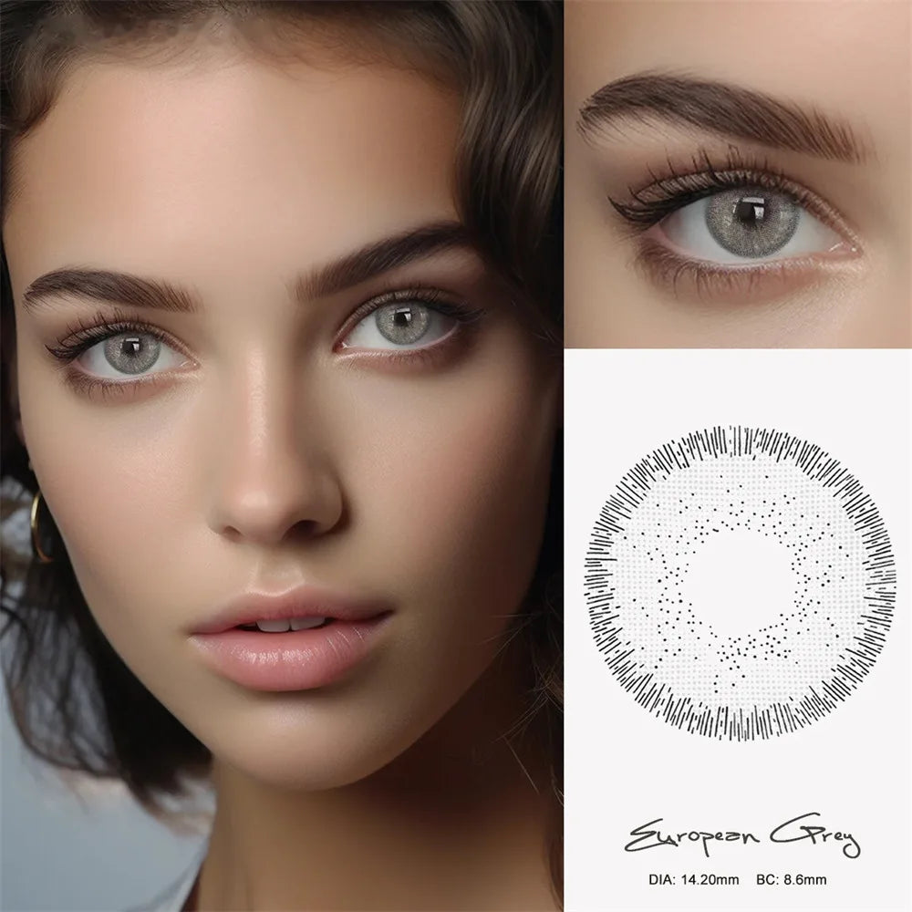 Eyes Color Contacts Colored Contact Lenses Lens Small Pupil Beauty Prescription Myopia Daily 14.2mm 2Pcs Half Year