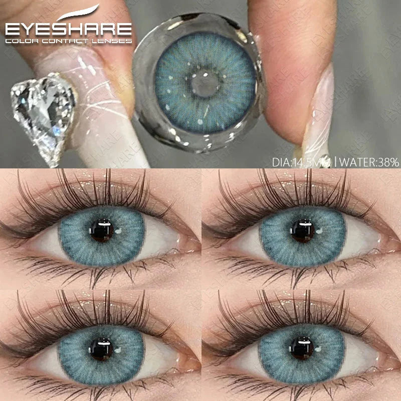 1pair Fashion Color Contact Lenses for Eyes Natural Brown Eyes Contacts Lenses Colorful Makeup Gray Eyes Lenses Yearly