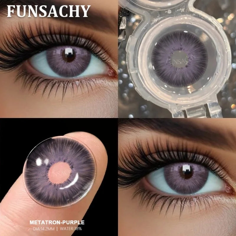 1 Pair New Color Contact Lenses Beautiful Pupil Fashion Soft Brown Black Small Diameter for Eye Grey Lenses for Student