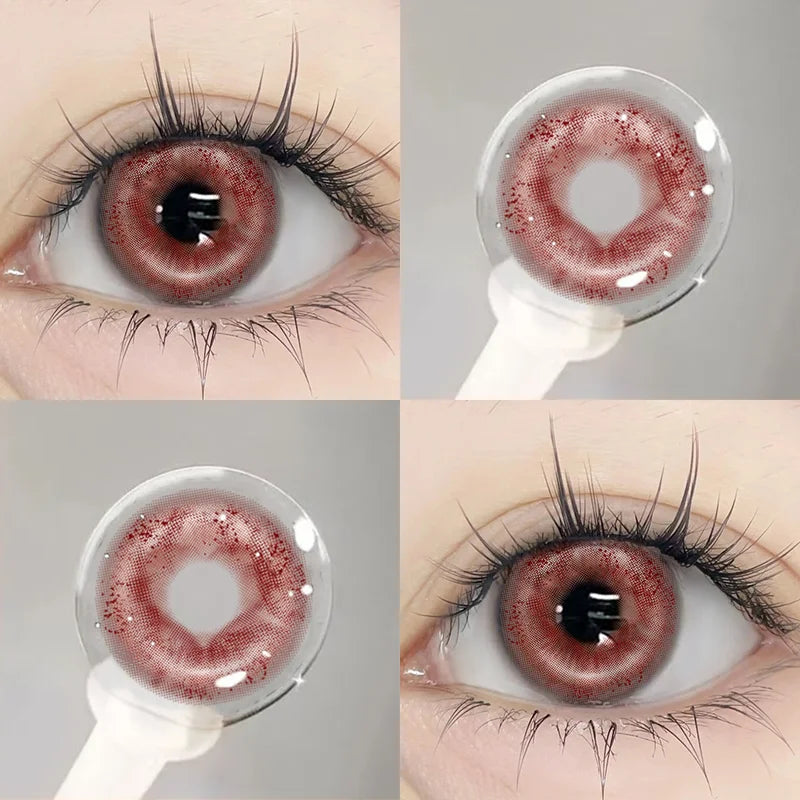 Korea Colorful Contact Lenses with Diopters Pink Beautiful Pupils Soft Lenses Makeup Anime Contacts 0 to -8.00 Degree