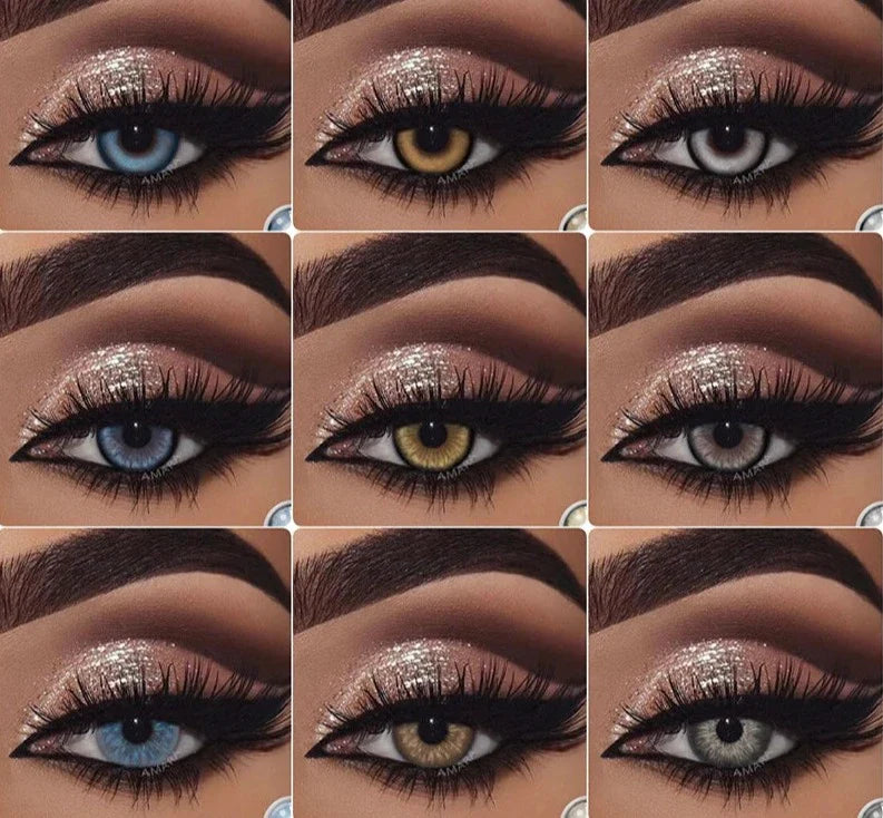 1 Pair Colored Contact Lenses Natural Look Brown Eye Lenses Gray Contact Eye Lenses Blue Lenses Contacts for Dark Eyes