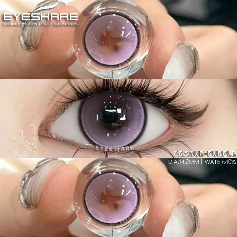 Ikeehome  2pcs Colorful Contact Lenses for Eyes Brown Lenses Colorcon Lenses Beauty Gray Eye Contacts Lens Yearly Blue Lenses