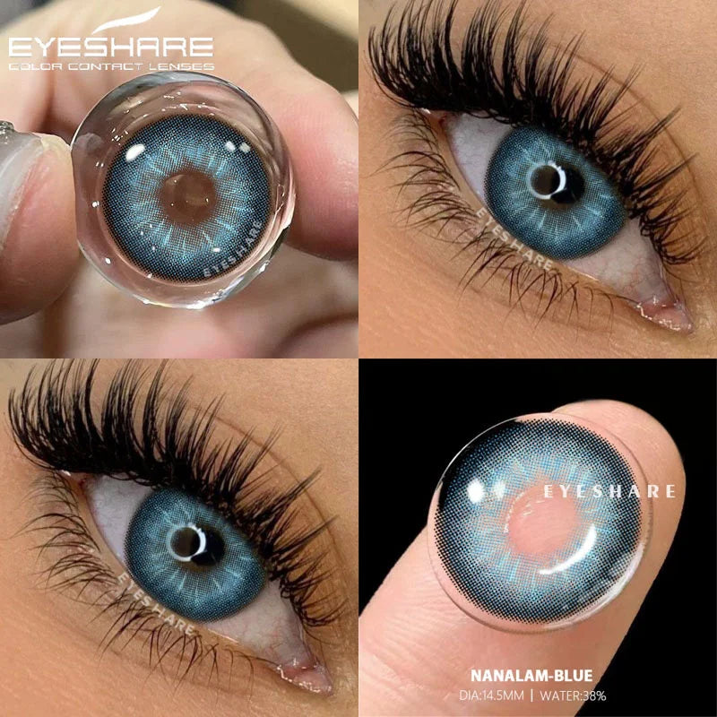 1pair Natural Colored Contacts Lenses for Eyes Blue Eyes Lenses Green Contacts Yearly Beautiful Pupil Eyes Contact Lens