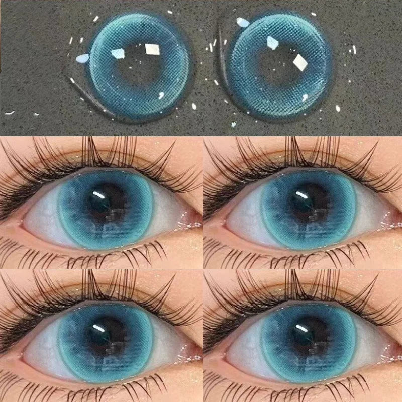 2pcs/Pair Myopia Natural Korean Lens Color Contact Lenses Blue Contact Lens Green Pupil Beauty Eyes Lenses Makeup New