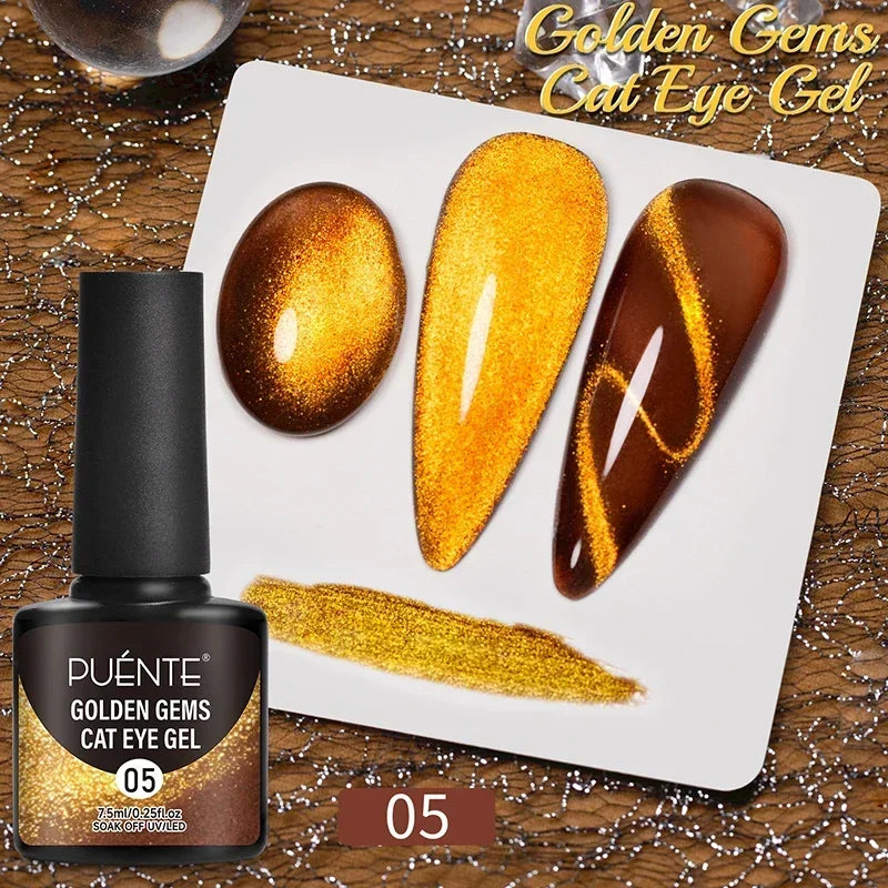 7.5ML Amber Moonlight Cat Magnetic Gel Nail Polish WaterLight Cat Eye Gel Soak Off Semi-Permanent Nail Art Varnish For Manicure