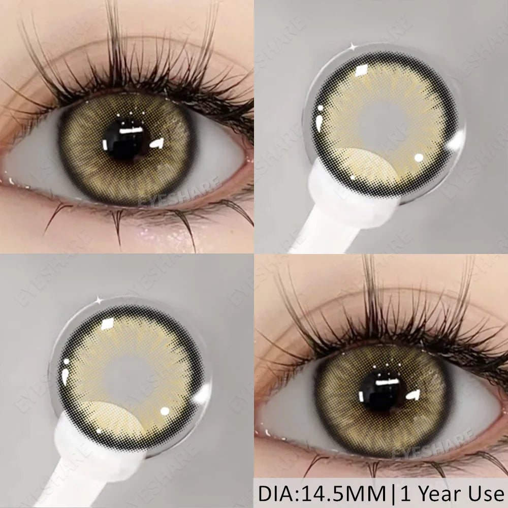 2pcs Blue Color Contact Lenses Natural Gray Eye Lens Beautiful Pupils Yearly Fashion Brown Softlens Cosmetics