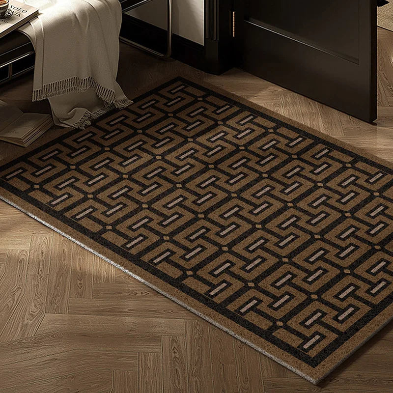 Modern Geometric Wire Loop Mat Dust-Resistant Non-slip Waterproof Easy-to-Clean for Indoor Entryway Living Room