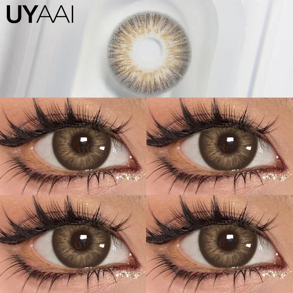 Wild Color Payoff Color Contacts Lenses Unique Multi-Tonal Radiating Design for Mesmerizing Eyes, Brown/Green/Gray,