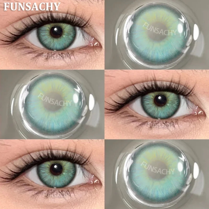 1 Pair New Color Contact Lenses for Eye Beautiful Pupil Fashion Blue Soft Lenses Gray Natural Contacts Yearly Cosmetics