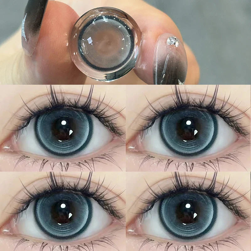 1Pair Blue Eye Lenses Contact Lenses for Eyes Color with Diopters Myopia 0 to -8.00 Degree High Quality Korean Lenses