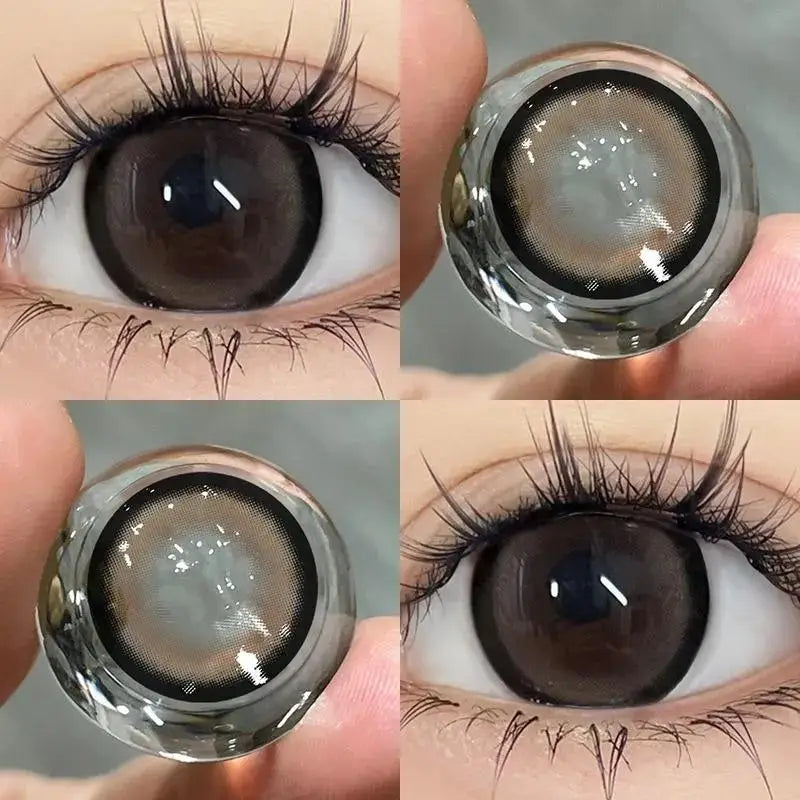 1 Pair Korean Lenses Colored Contact Lenses with Degree Myopia High Quality Brown Eyes Natural Lenses