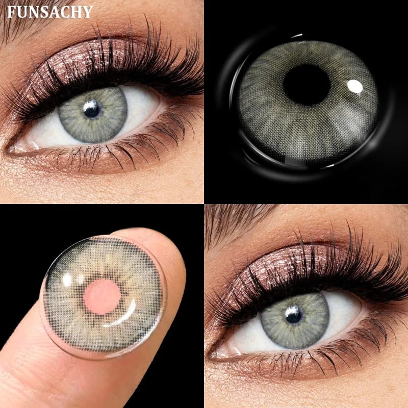 1 Pair Gray Color Contact Lenses for Eyes Natural Brown Blue Lenses Green Eye Contacts Beauty Cosmetic Pupils Yearly
