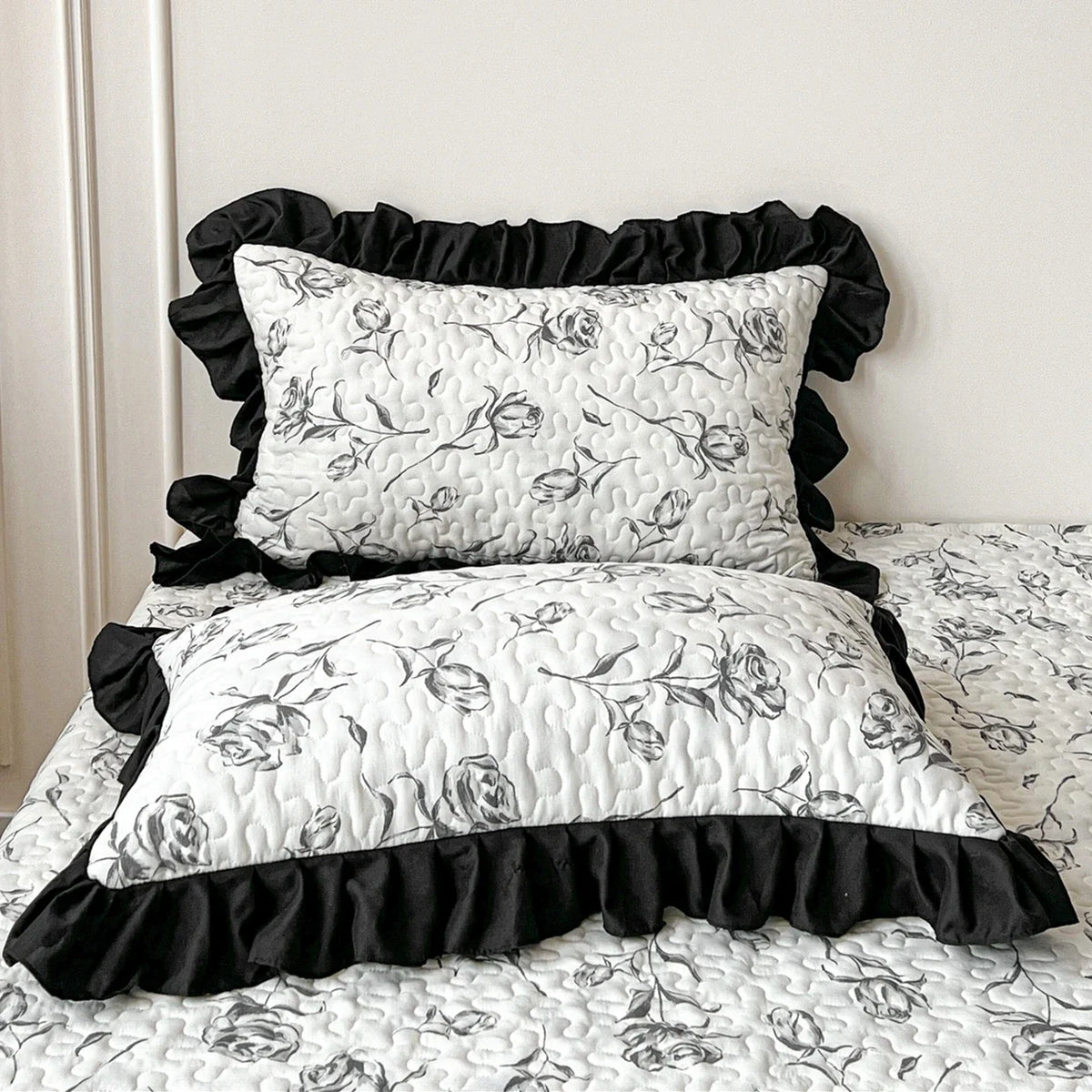 1 Pair Clip Cotton Pillow Cover with Lace 48cmx74cm Girls Use Pillowcases High-end Pillow Core Covers Household Use Bedding