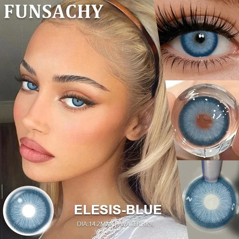 1 Pair Elesis Series Contact Lenses for Eyes Brown/Gray Colored Lenses Blue Natural Eye Contacts Annual Fast Shipping