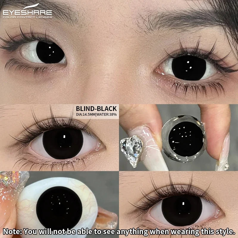 1Pair Cosplay White Color Contact Lenses Halloween Scary Contact Lenses Crazy Red Eye Makeup Lenses Black Beauty Pupils