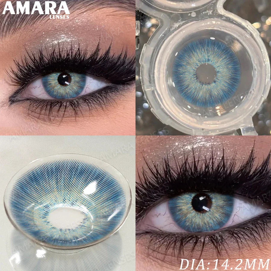 1 Pair Fashion Color Contact Lenses for Eyes Brown Lenses Colorcon Blue Lenses Yearly Beautiful Grey Eye Pupils Lens