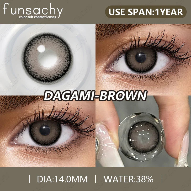 2pcs High Quality Color Contact Lenses for Eyes Cosmetic Gray Lenses Contact Fashion Beauty Pupil Eye Contacts Yearly