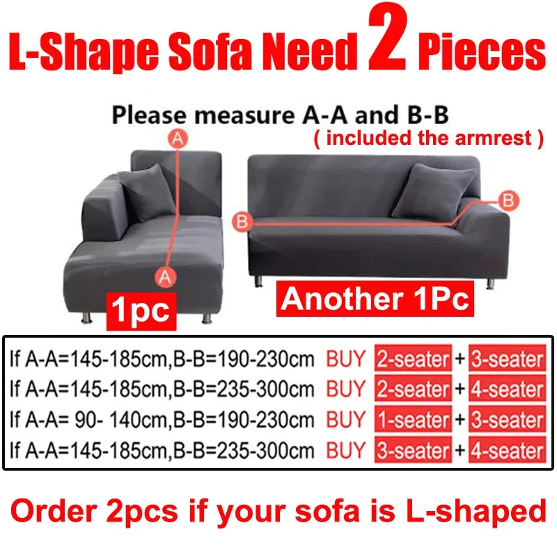 Solid Elastic Adjustable Sofa Cover,Non-slip Jacquard Corn Fleece Slipcover for Living Room Pet Anti-Scratch Dustproof Full Wrap