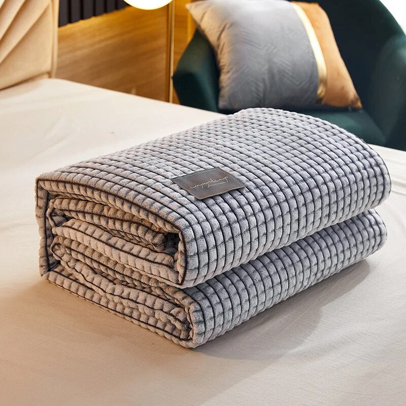 Blanket for Bed Sofa, Milk Flannel Warm Soft Winter Blankets And Throws Thick Wool Fleece Throw Bedspread Same Size