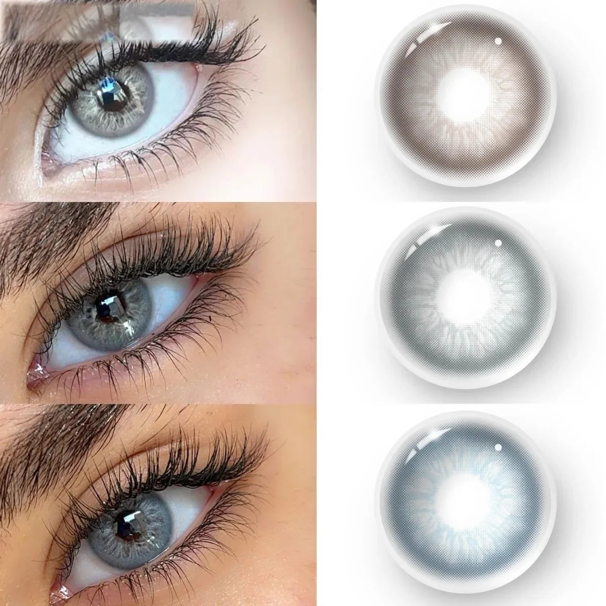 Eyes Color Contacts Colored Contact Lenses Lens Plano Small Pupil Myopia Brown 14.2mm 2Pcs 12 Months