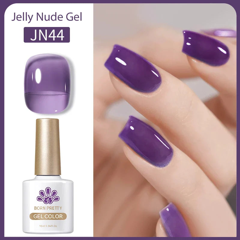 Transparen Gel Nail Polish Pink Jelly Nude Semi Transparent French Nail Camouflage UV Gel Varnish Soak Off Nail Art
