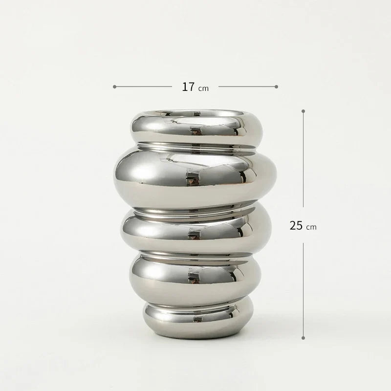 Ceramic Vase Matte Irregular Tabletop Flower Arrangement Device Hydroponic Vases Home Decoration