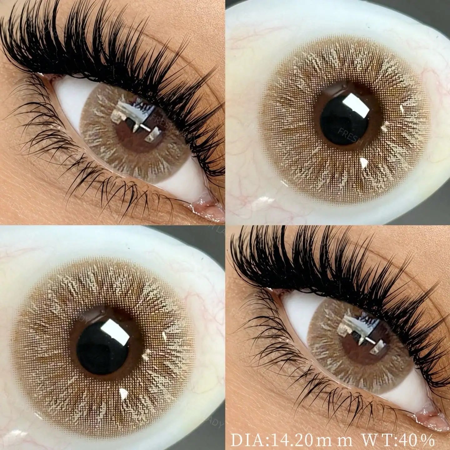 1 Pair Green Colored Contact Lenses Natural Pupils Eyes Soft lenses Soft Contacts 14.00-14.50mm Yearly Disposable
