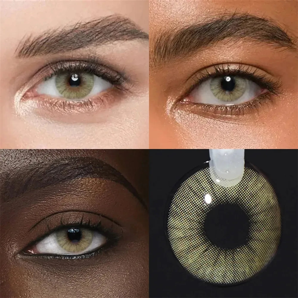 Eye Eyes Color Contacts Colored Contact Lenses Lens Natural Beauty Cosmetic Amber Daily 2Pcs 6 Months Half Year Use