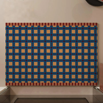 Retro Grid Pattern Wire Loop Mat Wear-Resistant Entryway Rug Waterproof Kitchen Carpet Non-Slip Scraper Mat for Home Decor