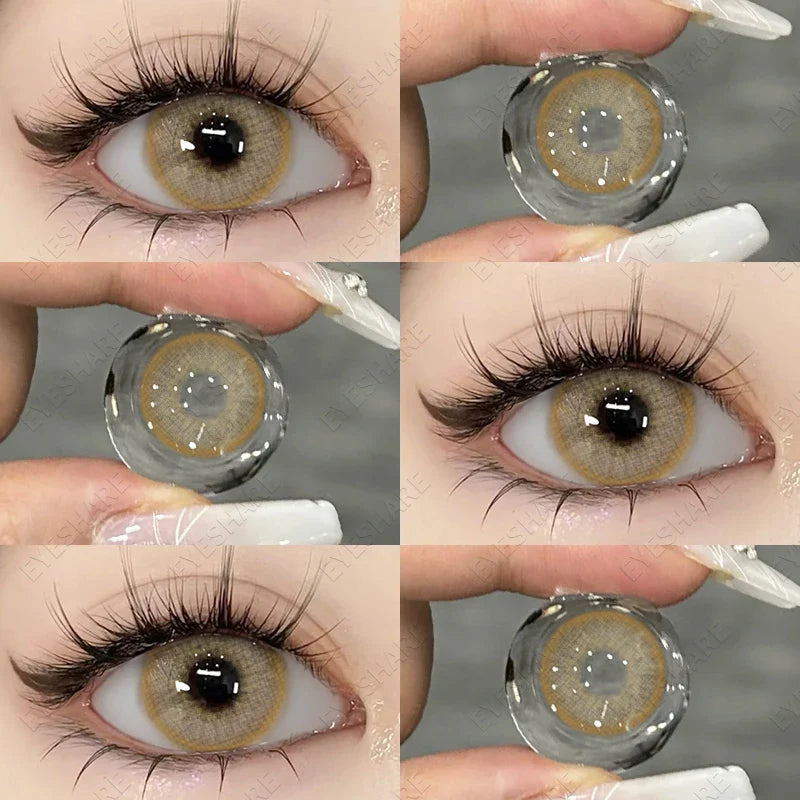 Natural Color Contact Lenses for Eyes 1pair Blue Eyes Lenses Brown Lenses Gray Eye Lenses Yearly Green Color Lenses Eye