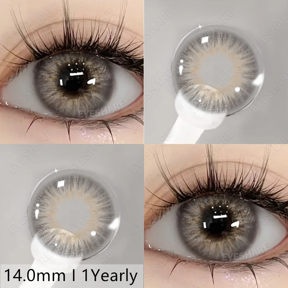 2pcs Natural Color Contact Lenses for Eyes Gray Lenses Colorcont Korean Lenses Yearly Beauty Brown Eye Contacts Lens
