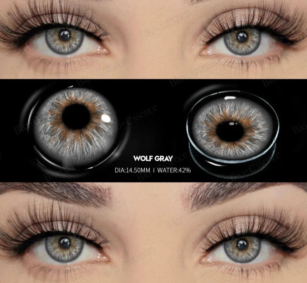 1 Pair Colored Contact Lenses with Degree Natural Eye Contact Prescription Lens Fashion Lenses