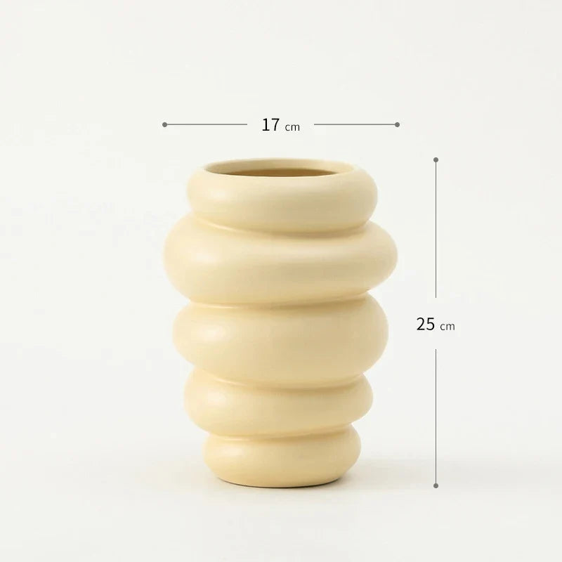 Ceramic Vase Matte Irregular Tabletop Flower Arrangement Device Hydroponic Vases Home Decoration
