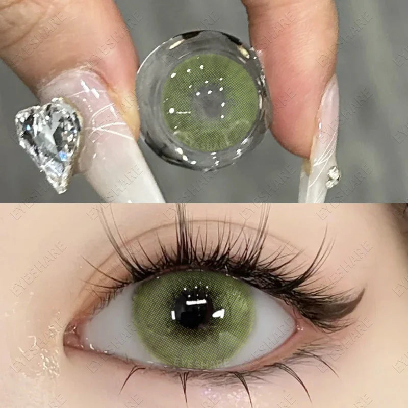 Natural Grey Color Contact Lenses for 1-Year Wear Small Pupil Brown Korean Style Lens for Eyes Beauty Makeup