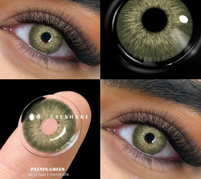 2pcs New Colored Contact Lenses Fashion Yearly Green Eyes Lenses Natural Blue Eye Lenses Gray Pupils Lens