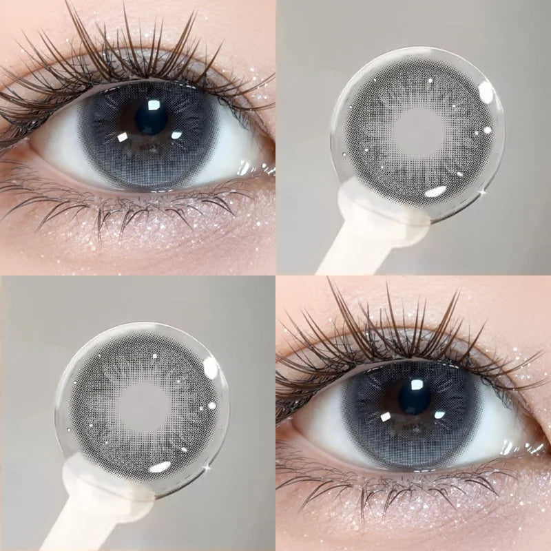 2PCS New Fashion Contact Lenses Beauty Colorld Contact for Eyes Makeup Brown Lenses Cosmetics Grey Eyes Lenses Yearly