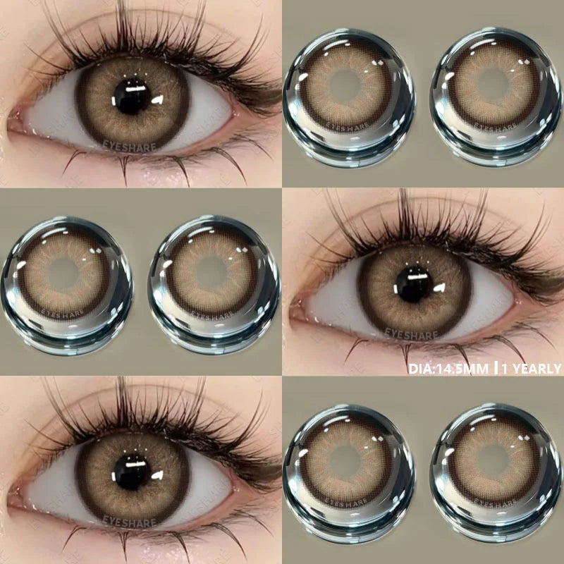1Pair Color Contact Lenses for Eyes Natural Brown Lenses Fashion Blue Lenses Green Eye Contacts Yearly Use Eye Lens