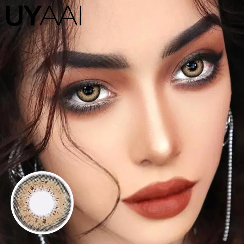 1 Pair Contact Lenses with Natural High Color Saturation & Defined Edge, Soft Age-Reducing Ambience