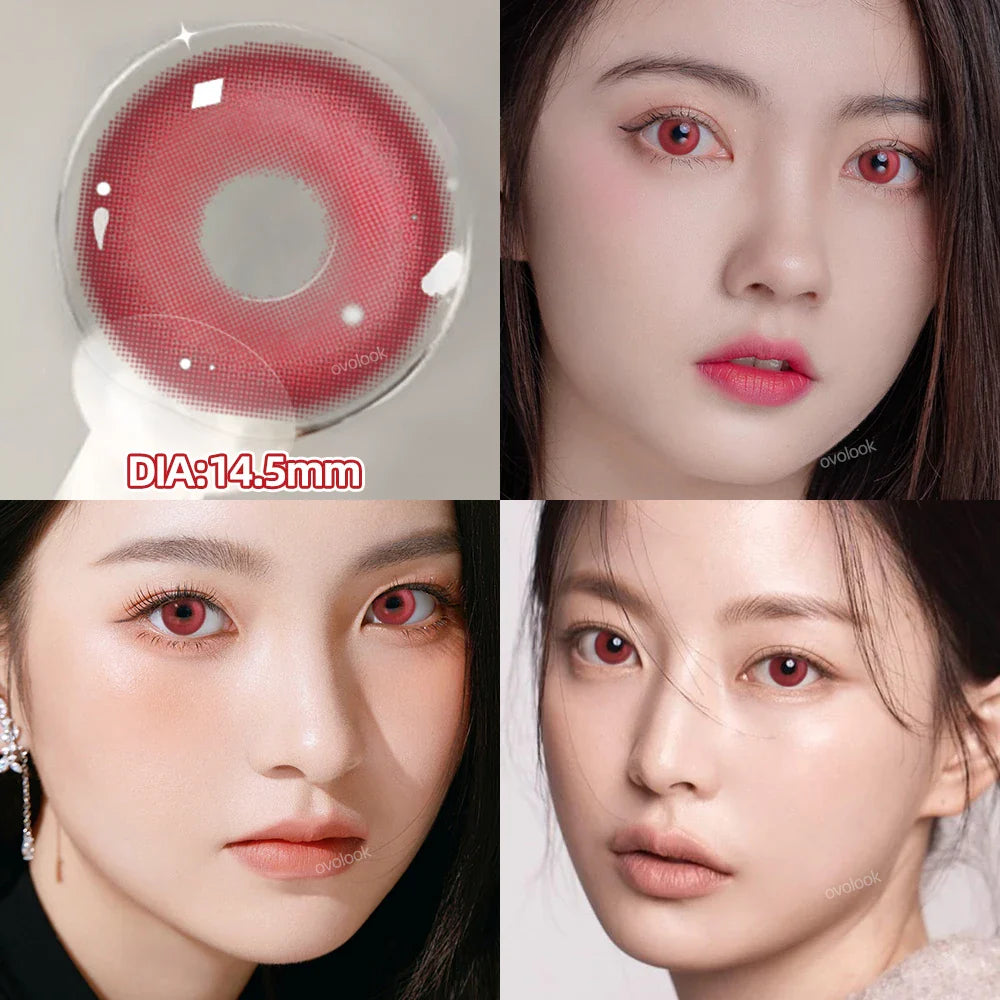 2pcs/pair Cyber Series Halloween Colored Contact Lenses for Makeup Eyes Big Pupils Red Contact Lenses Brown Lens Myopia