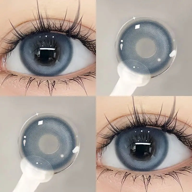 2pcs Korea Nature Fashion Colored Contact Lenses with Myopia Diopter Eyes Blue Eye Lenses Beauty Pupil New Fast Shipp