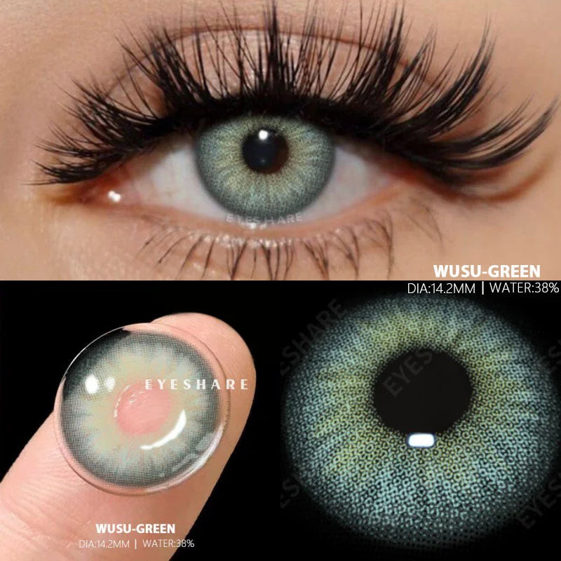 1 Pair New Colored Contact Lenses Fashion Green Eyes Lenses Natural Blue Lenses Gray Contacts Fast Delivery Yearly Lens