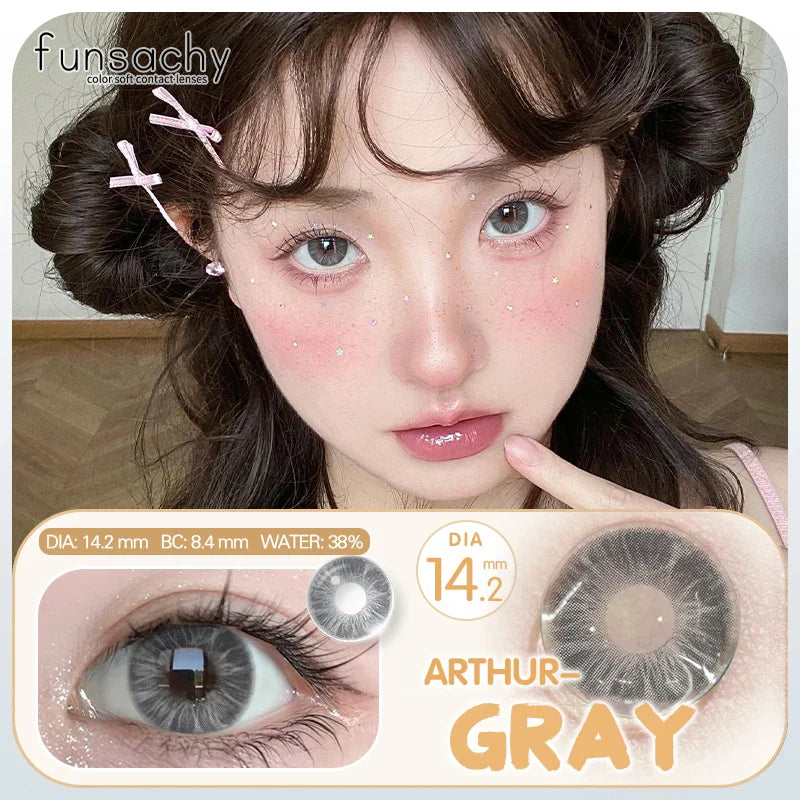 1 Pair Color Contact Lenses For Eyes Natural Gray Blue Beautiful Pupil Soft Natural Accessories Yearly Cosmetic Pupils